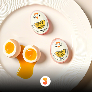 Egg Timer for Hard Boiled Eggs Soft Boiled Color Changing Indicator Tells When Eggs are Ready, Yellow 2pcs