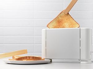 Magnetic Bamboo Toaster Tongs: 100% Natural 8.7” Wood Kitchen Toast Tongs| Eco-Friendly, Space Saving Modern Kitchen Accessory for Home Restaurant | Set of 2