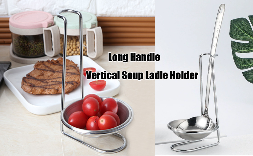 Spoon Rest Holder, iPstyle Stainless Steel Vertical Saving Soup Ladles Holders or Hotpot Restaurant, Buffet, Fast Food Restaurant Kitchen Decor Tool