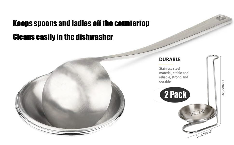 Spoon Rest Holder, iPstyle Stainless Steel Vertical Saving Soup Ladles Holders or Hotpot Restaurant, Buffet, Fast Food Restaurant Kitchen Decor Tool