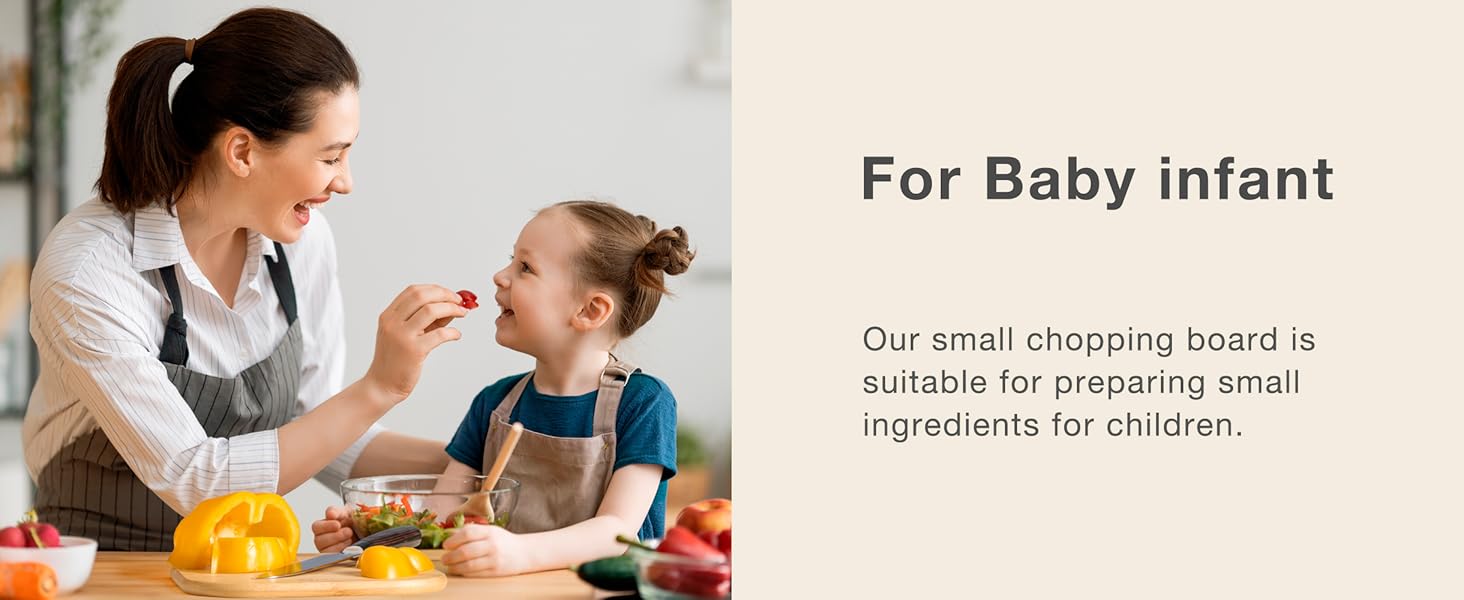 Home Mini Cutting Board Small Fruit Cutting Board Solid Bamboo Wood Board for Baby Infant dormitoryＩSet of 2