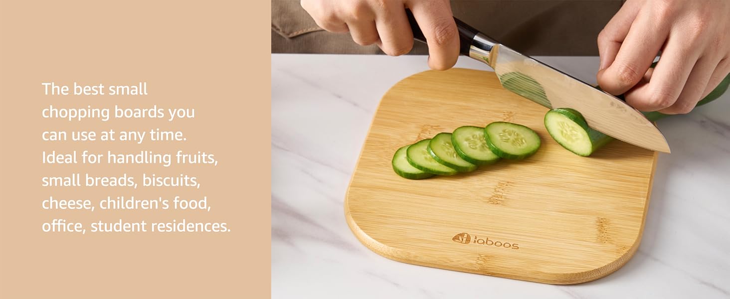 Home Mini Cutting Board Small Fruit Cutting Board Solid Bamboo Wood Board for Baby Infant dormitoryＩSet of 2