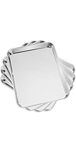 Baking Sheet with Silicone Mat Set, Set of 8 (4 Sheets + 4 Mats), Stainless Steel Cookie Sheet Baking Pans with Reusable Silicone Baking Mat, Non Toxic & Heavy Duty & Easy Clean