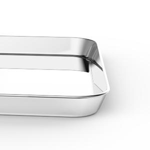 Baking Sheet with Silicone Mat Set, Set of 8 (4 Sheets + 4 Mats), Stainless Steel Cookie Sheet Baking Pans with Reusable Silicone Baking Mat, Non Toxic & Heavy Duty & Easy Clean