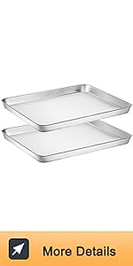 Wildone Baking Sheet & Rack Set [2 Sheets + 2 Racks], Stainless Steel Cookie Pan with Cooling Rack, Size 16 x 12 x 1 Inch, Non Toxic & Heavy Duty & Easy Clean