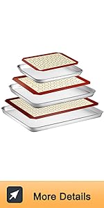 Wildone Baking Sheet & Rack Set [2 Sheets + 2 Racks], Stainless Steel Cookie Pan with Cooling Rack, Size 16 x 12 x 1 Inch, Non Toxic & Heavy Duty & Easy Clean