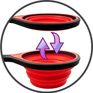 Collapsible Measuring Cups and Spoons - Portable Food Grade Silicone for Liquid & Dry Measuring, 8 Piece Set Kitchen Measuring Tool