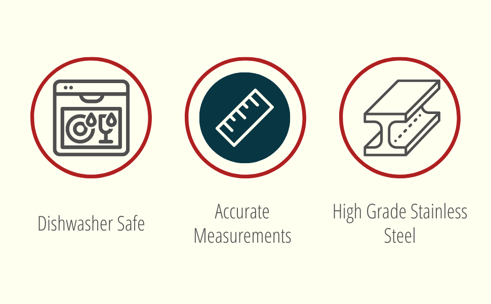 husMait Stainless Steel Measuring Cups - 5 Piece Heavy Duty Measuring Cup Set with Storage Ring