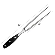 Carving Fork, Meat Fork, 12 Inch Cooking Fork, Stainless Steel BBQ Fork, Long Metal Chef Pro Kitchen Forks for Barbecue, Serving, Cooking, Grilling, Roasting