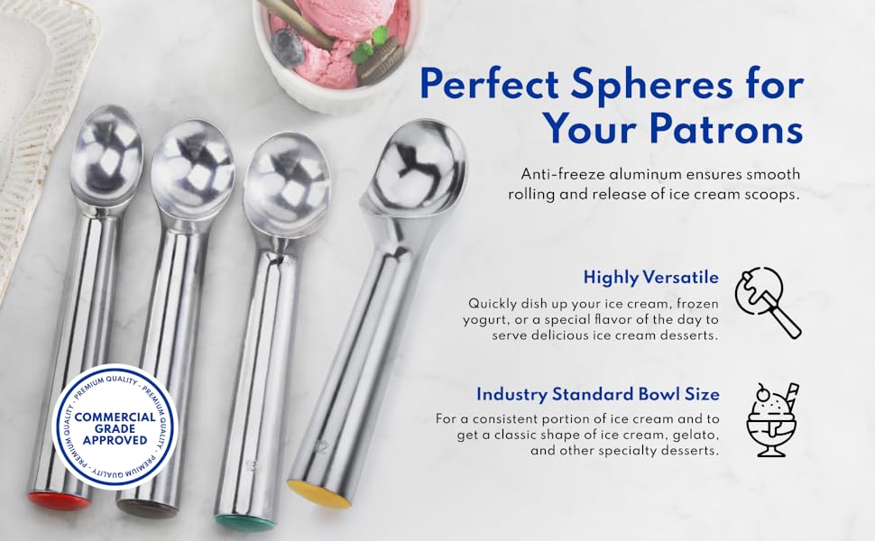 New Star Foodservice 7006957 Commercial Ice Cream Dipper Scoop Yellow 3-oz Size 12 (Hand Wash Only)