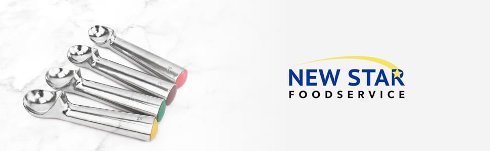 New Star Foodservice 7006957 Commercial Ice Cream Dipper Scoop Yellow 3-oz Size 12 (Hand Wash Only)