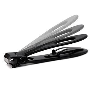 SZQHT Extra Wide Jaw Opening Nail Clippers for Thick Nails Cutter for Ingrown Toenail Clippers & Fingernails Manicure Set,Pedicure Kit,Men & Women(Black)