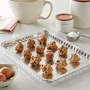 Stock Your Home Aluminum Pans - 15 Pack Disposable Aluminum Foil Trays - Reusable Nonstick Baking Sheets - 16 Inch x 11 Inch