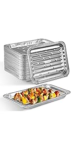 Stock Your Home Aluminum Pans - 15 Pack Disposable Aluminum Foil Trays - Reusable Nonstick Baking Sheets - 16 Inch x 11 Inch