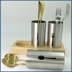 4PC Flatware Caddy Holder Stainless Steel Small