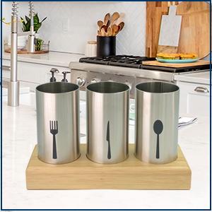 4PC Flatware Caddy Holder Stainless Steel Small