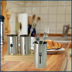 4PC Flatware Caddy Holder Stainless Steel Small