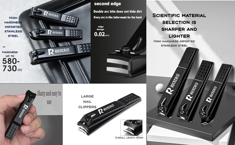 Nail Clippers Set Matte Stainless Steel 3 pcs fingernail Clippers &Slant EDG Toenail Clipper Cutter The Best Gift Nail Clippers for Men and Women