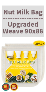 Nut Milk Bags, All Natural Cheesecloth Bags, 12