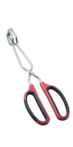 Scissor Style Tongs 10 Inches and 11 Inches Set Stainless Steel Grilling Tongs Hotdog Tongs, Set of 2