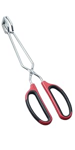 Scissor Style Tongs 10 Inches and 11 Inches Set Stainless Steel Grilling Tongs Hotdog Tongs, Set of 2