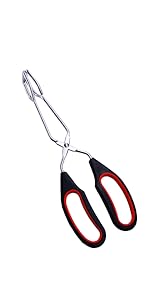 Scissor Style Tongs 10 Inches and 11 Inches Set Stainless Steel Grilling Tongs Hotdog Tongs, Set of 2