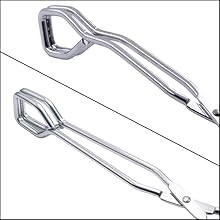 Scissor Style Tongs 10 Inches and 11 Inches Set Stainless Steel Grilling Tongs Hotdog Tongs, Set of 2