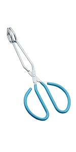 Scissor Style Tongs 10 Inches and 11 Inches Set Stainless Steel Grilling Tongs Hotdog Tongs, Set of 2