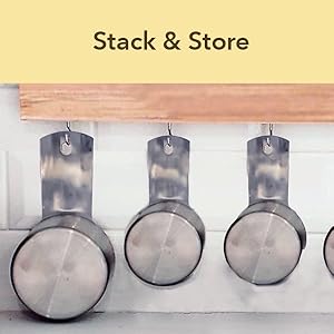 Measuring Cups and Spoons Set of 15, Stackable Cups, Long Handle with Leveler Fits Narrow Jars, 304 Premium Stainless Steel, Kitchen Gadgets for Liquid & Dry Ingredients Cooking Baking