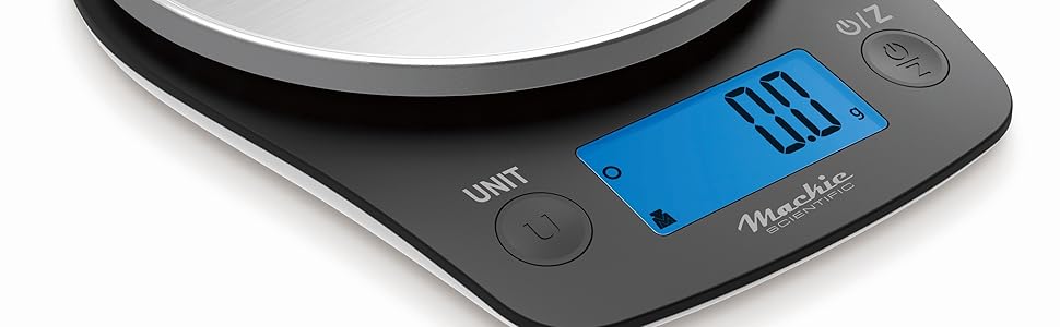 Food Kitchen Scale by NutraTrack™ Digital Grams and Ounces for Coffee, Weight Loss, Baking, Cooking, Keto and Meal Prep, LCD Display, Stainless Steel, LOWEST 0.5g INCREMENTS Accuracy meets Durability!