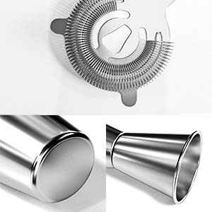 Cocktail Shaker, 27OZ Martini Shaker, Drink Shaker, Cocktail Shaker Set 6 Pcs,Boston Shaker, Bar Set, Cocktail Strainer, Bar tools, Bartender Kit, Stainless Steel Double Measuring Jigger, Mixing Spoon