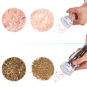 LHS Pepper Mill Grinder Salt Grinder Peppercorn Grinders with Adjustable Coarseness-Clear
