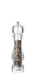 LHS Pepper Mill Grinder Salt Grinder Peppercorn Grinders with Adjustable Coarseness-Clear