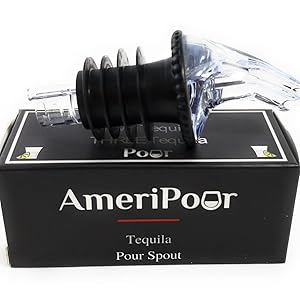 Speed Pourer - Patron Pour Spout - Made 100% In The USA. Free Flow Bar Spouts That Don't Leak - No Cracks, Just A Smooth Cocktail Pour Every Time. (Clear)