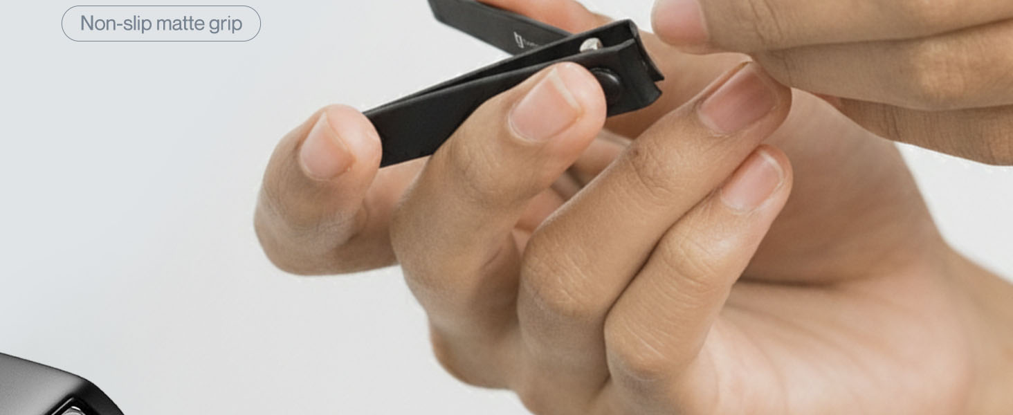 Tweezer Guru Nail Clippers - 2 Pack Professional, Stainless Steel Toe & Finger Nail Clipper Set for Men, Women and Kids - Curved Edge, Matte Black