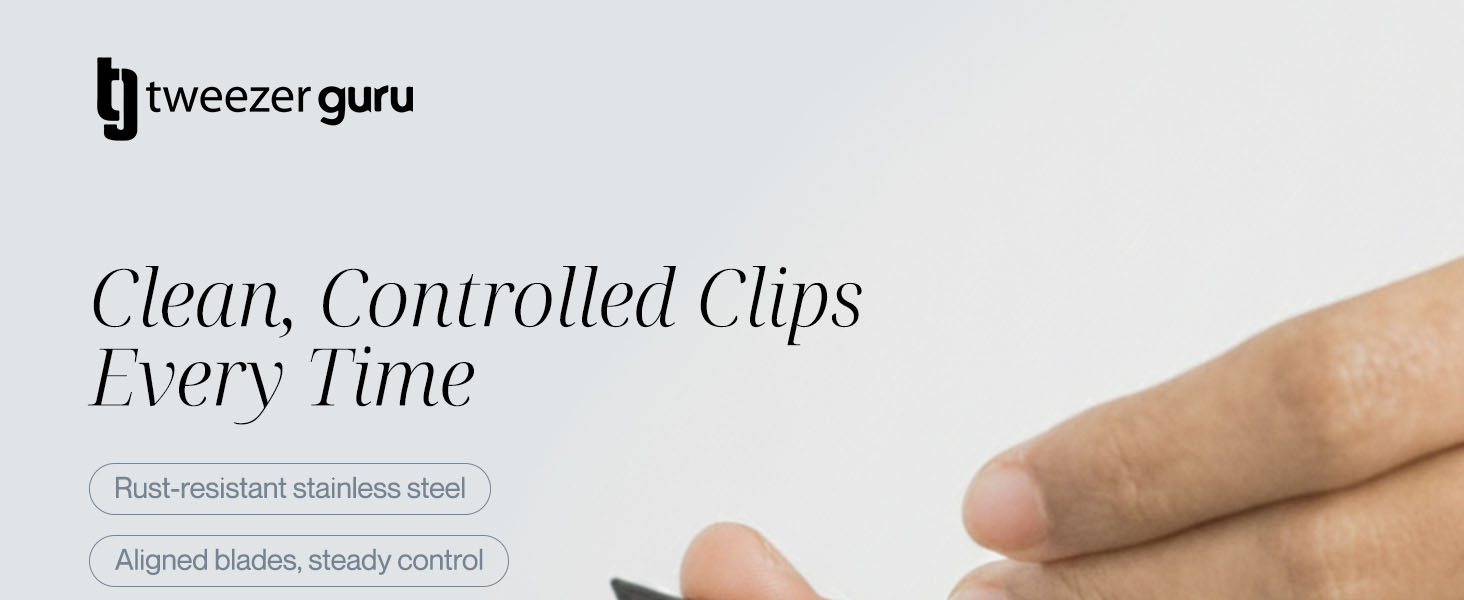 Tweezer Guru Nail Clippers - 2 Pack Professional, Stainless Steel Toe & Finger Nail Clipper Set for Men, Women and Kids - Curved Edge, Matte Black