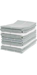 KAF Home Pantry 100% Cotton Checkered Grid Dish Cloths | Set of 6, 12 x 12 Inches | Absorbent and Machine Washable | Perfect for Cleaning Counters, and Any Household Spills - Blue