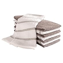 KAF Home Pantry 100% Cotton Checkered Grid Dish Cloths | Set of 6, 12 x 12 Inches | Absorbent and Machine Washable | Perfect for Cleaning Counters, and Any Household Spills - Blue
