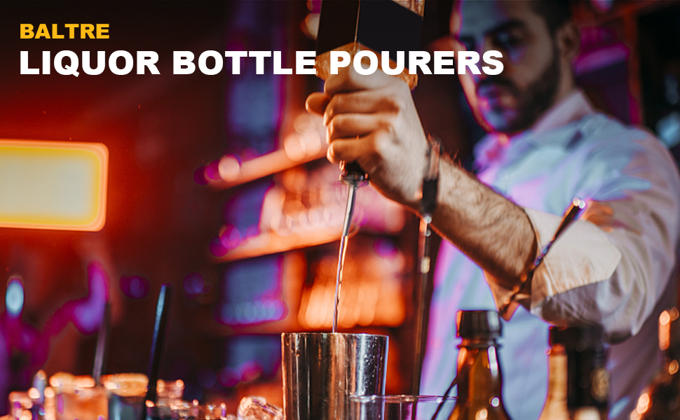 6PCS Liquor Bottle Pourers, Stainless Steel Olive Oil Spouts, Bottle Pourers for Alcohol, Olive Oil, With Dust Caps Liquor Pour Spout