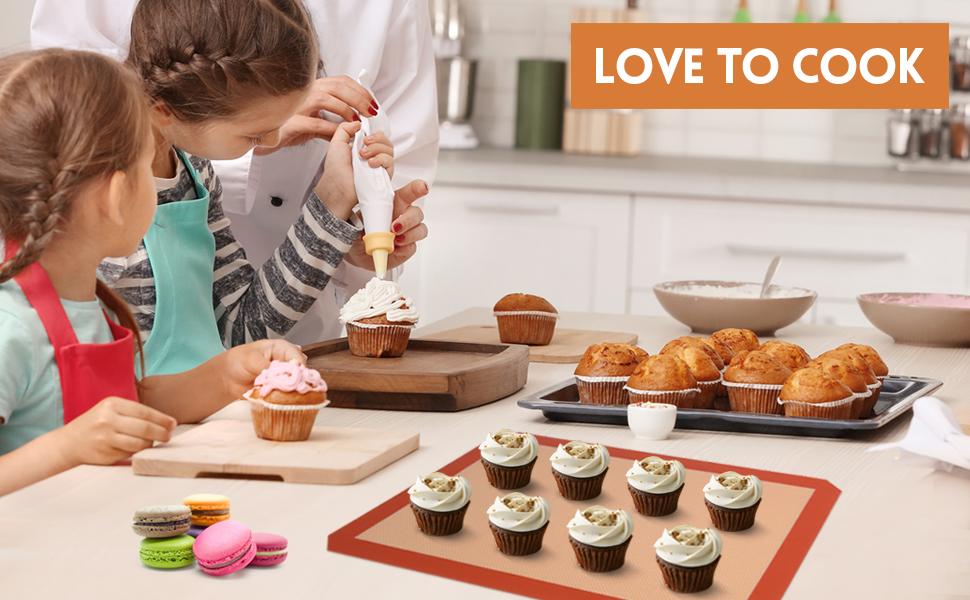 STATINT Non-Stick Silicone Baking Mat, Premium Food Safe - Pack of 2, for Cookie Oven Reusable Mat, 16.5