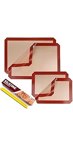 STATINT Non-Stick Silicone Baking Mat, Premium Food Safe - Pack of 2, for Cookie Oven Reusable Mat, 16.5