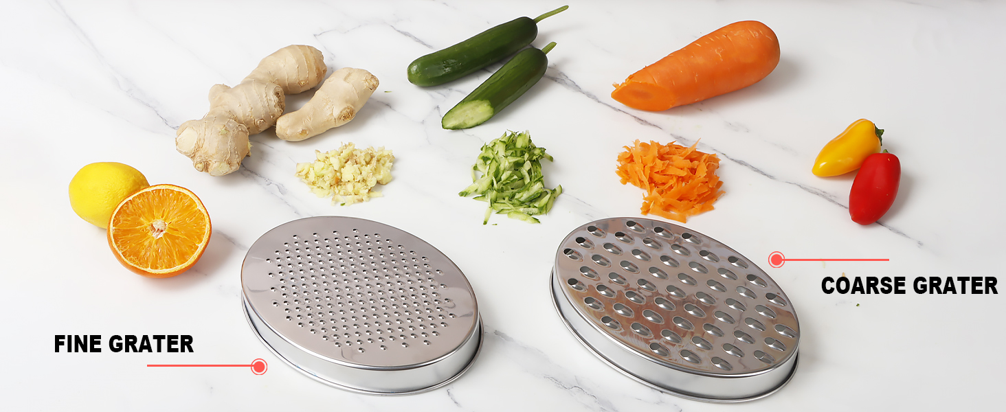 Cheese Grater Citrus Lemon Zester with Food Storage Container & Lid - Perfect For Hard Parmesan Or Soft Cheddar Cheeses, Ginger, Vegetables, Butter, Chocolate & Nutmeg (Red)