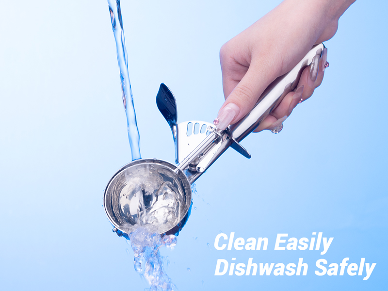 Ice Cream Scoop Stainless Steel, Ice Cream Scoop with Trigger, Cookie Scoop for Baking, Large Ice Cream Scooper, 18/8 Stainless Steel Cupcake Scoop, Food Scoop - 5.25 Tbsp