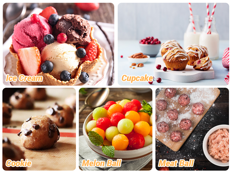 Ice Cream Scoop Stainless Steel, Ice Cream Scoop with Trigger, Cookie Scoop for Baking, Large Ice Cream Scooper, 18/8 Stainless Steel Cupcake Scoop, Food Scoop - 5.25 Tbsp