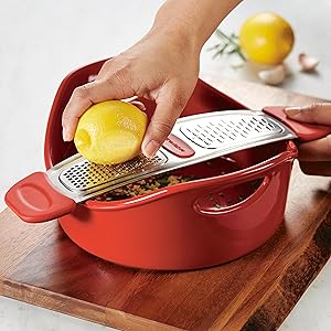 Rachael Ray Tools and Gadgets Stainless Steel Multi Grater for Cheese, Ginger, Garlic, and more, Gray