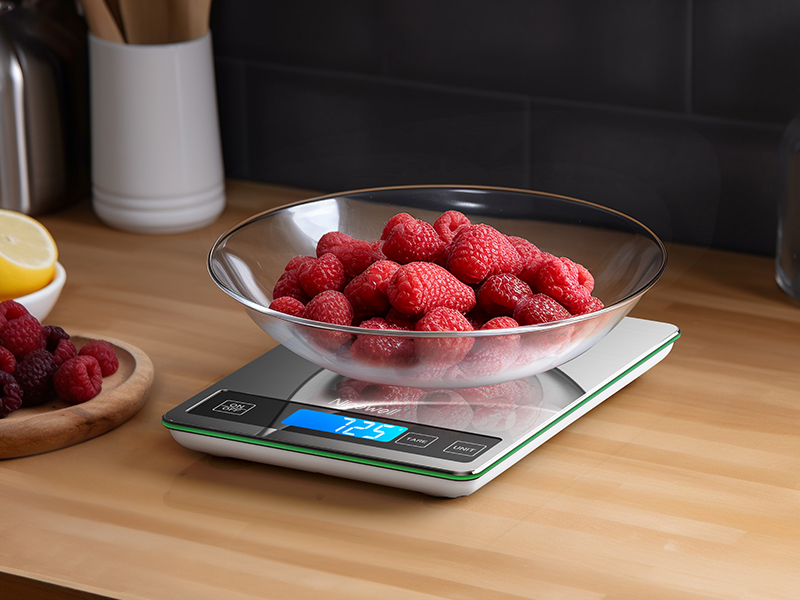 Nicewell Food Scale, 22lb Digital Kitchen Scale Weight Grams and oz for Cooking Baking, 1g/0.1oz Precise Graduation, Stainless Steel and Tempered Glass
