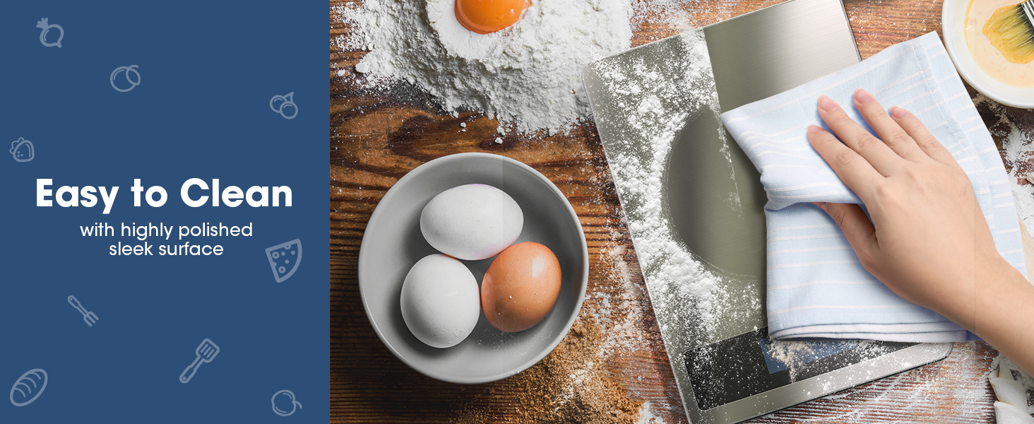 Nicewell Food Scale, 22lb Digital Kitchen Scale Weight Grams and oz for Cooking Baking, 1g/0.1oz Precise Graduation, Stainless Steel and Tempered Glass