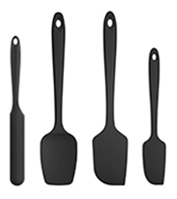 U-Taste Silicone Spatula Set with 600 Degrees Fahrenheit Heat Resistant (Black)