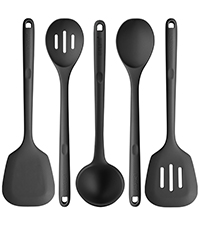 U-Taste Silicone Spatula Set with 600 Degrees Fahrenheit Heat Resistant (Black)