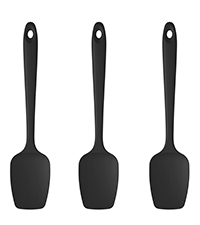 U-Taste Silicone Spatula Set with 600 Degrees Fahrenheit Heat Resistant (Black)